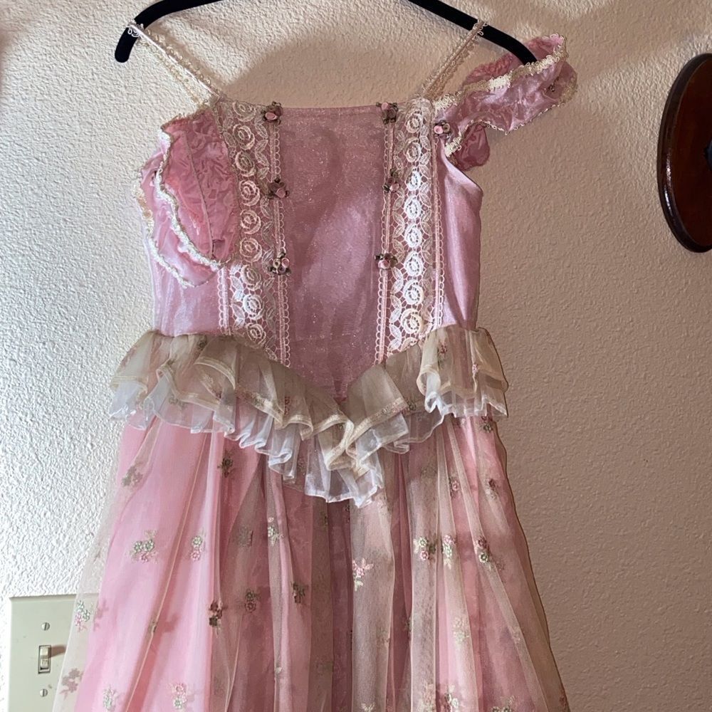 🥰Creaciones Sarahi Elegant Pink and Cream Kids Theater Costume Dress Size 8 Girl